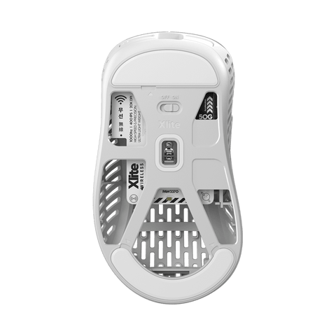 Pulsar Gaming Gears Xlite Wireless Gaming Mouse White Bottom View