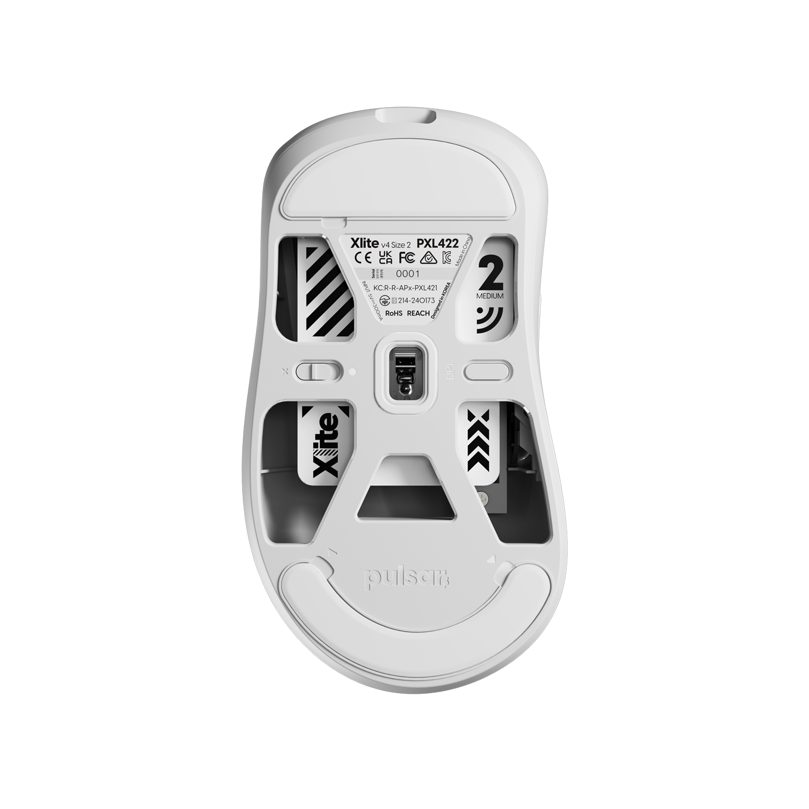 Xlite v4 Medium Gaming Mouse - Pulsar Gaming Gears puslar xs1 sensor PAW3950 White Optical swtich Ergonomic hand palm grips