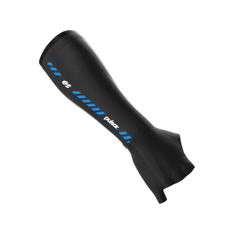 eS eSports Arm Sleeve M Medium Finger short by Pulsar Gaming Gears in black, designed for gamers. Features quick-drying material and friction reduction, ideal for use with glass mousepads for smoother gameplay