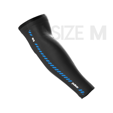 eS eSports Arm Sleeve M Medium Arm long by Pulsar Gaming Gears in black, designed for gamers. Features quick-drying material and friction reduction, ideal for use with glass mousepads for smoother gameplay