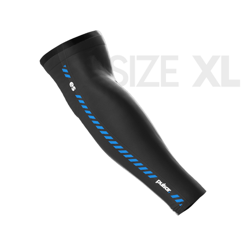 eS eSports Arm Sleeve XL X-large Arm long by Pulsar Gaming Gears in black, designed for gamers. Features quick-drying material and friction reduction, ideal for use with glass mousepads for smoother gameplay