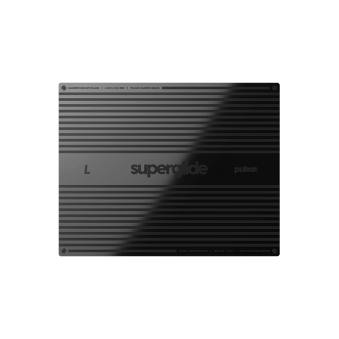 Black Superglide Glass Mousepad XL (Extra Large) tempered glass surface for ultra-smooth mouse movements and enhanced portability. Made with durable Gorilla Glass and an anti-slip silicone rubber base for maximum grip on surfaces