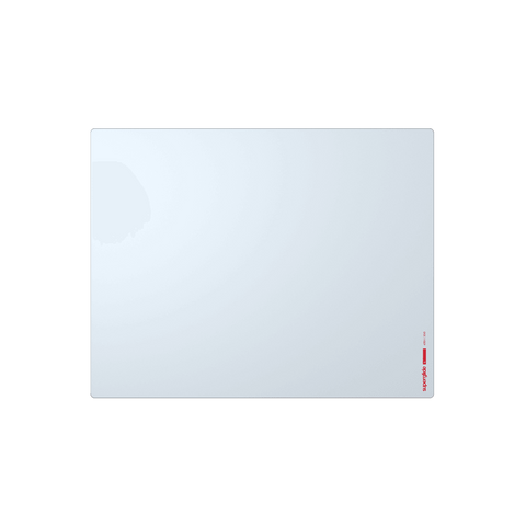 White Superglide Glass Mousepad L (Large) with tempered glass surface for ultra-smooth mouse movements and enhanced portability. Made with durable Gorilla Glass and an anti-slip silicone rubber base for maximum grip on surfaces