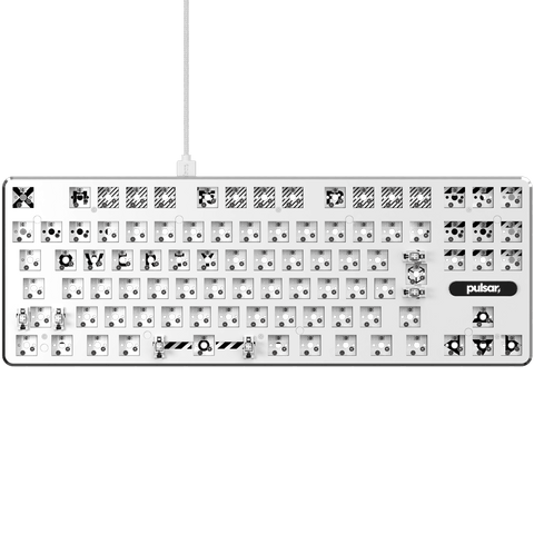 PulsarGamingGears_PCMK_TKL_JIS_Keyboard Barebone_White Front View