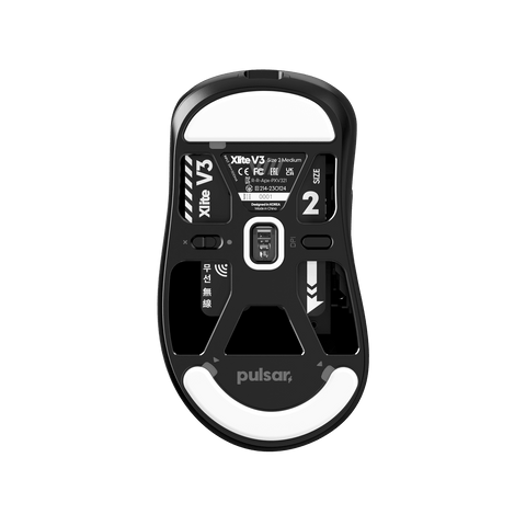 Xlite v3 Medium Gaming Mouse - Pulsar Gaming Gears PAW3395 Black Optical swtich Ergonomic hand palm grips