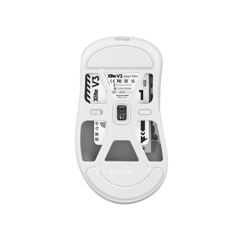 Xlite v3 Mini Gaming Mouse - Pulsar Gaming Gears White Optical swtich Ergonomic hand palm grips