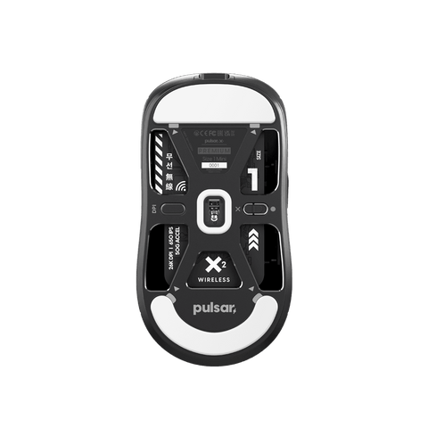 Pulsar X2 mini Premium Black gaming mouse bottom