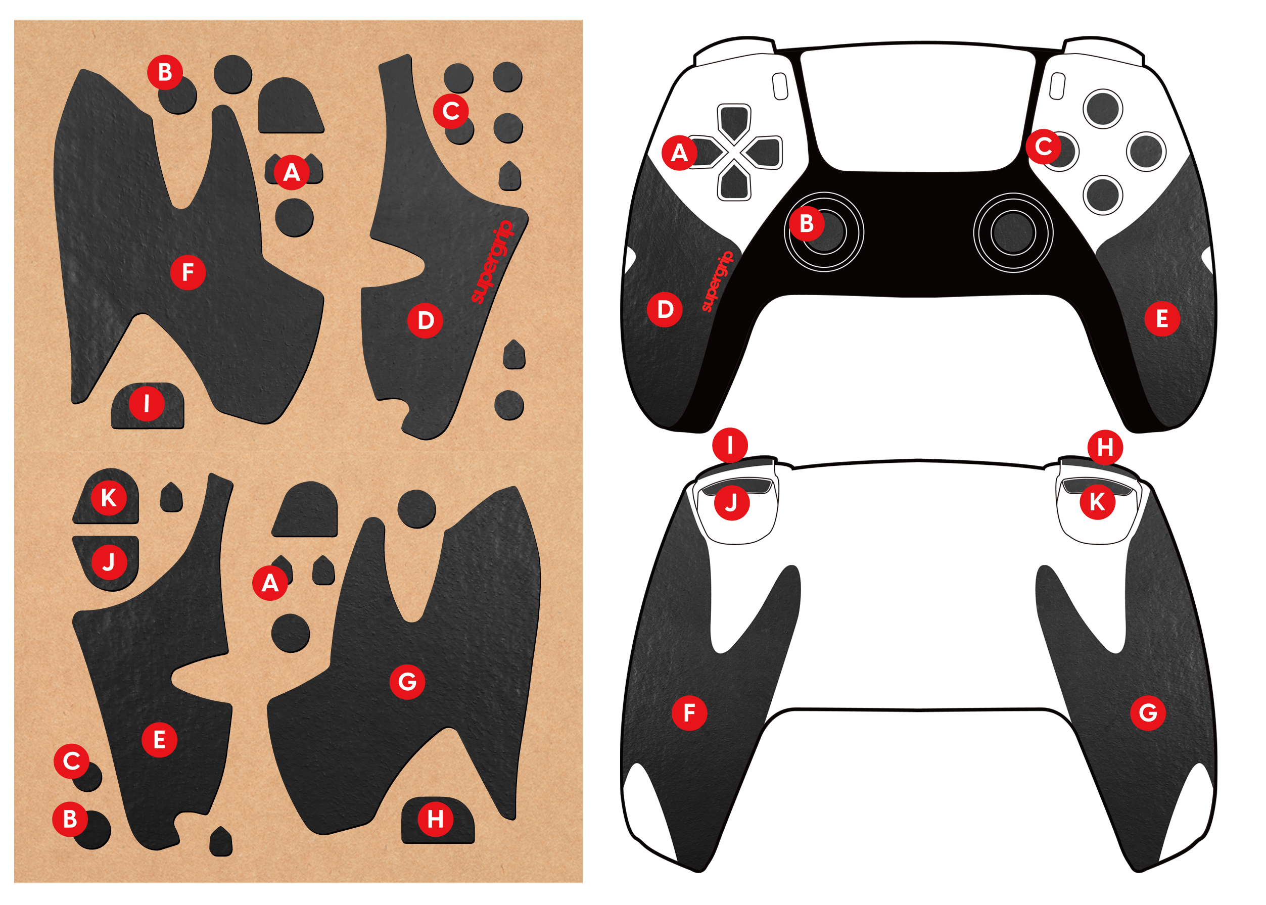 Supergrip tape for PS5 controller