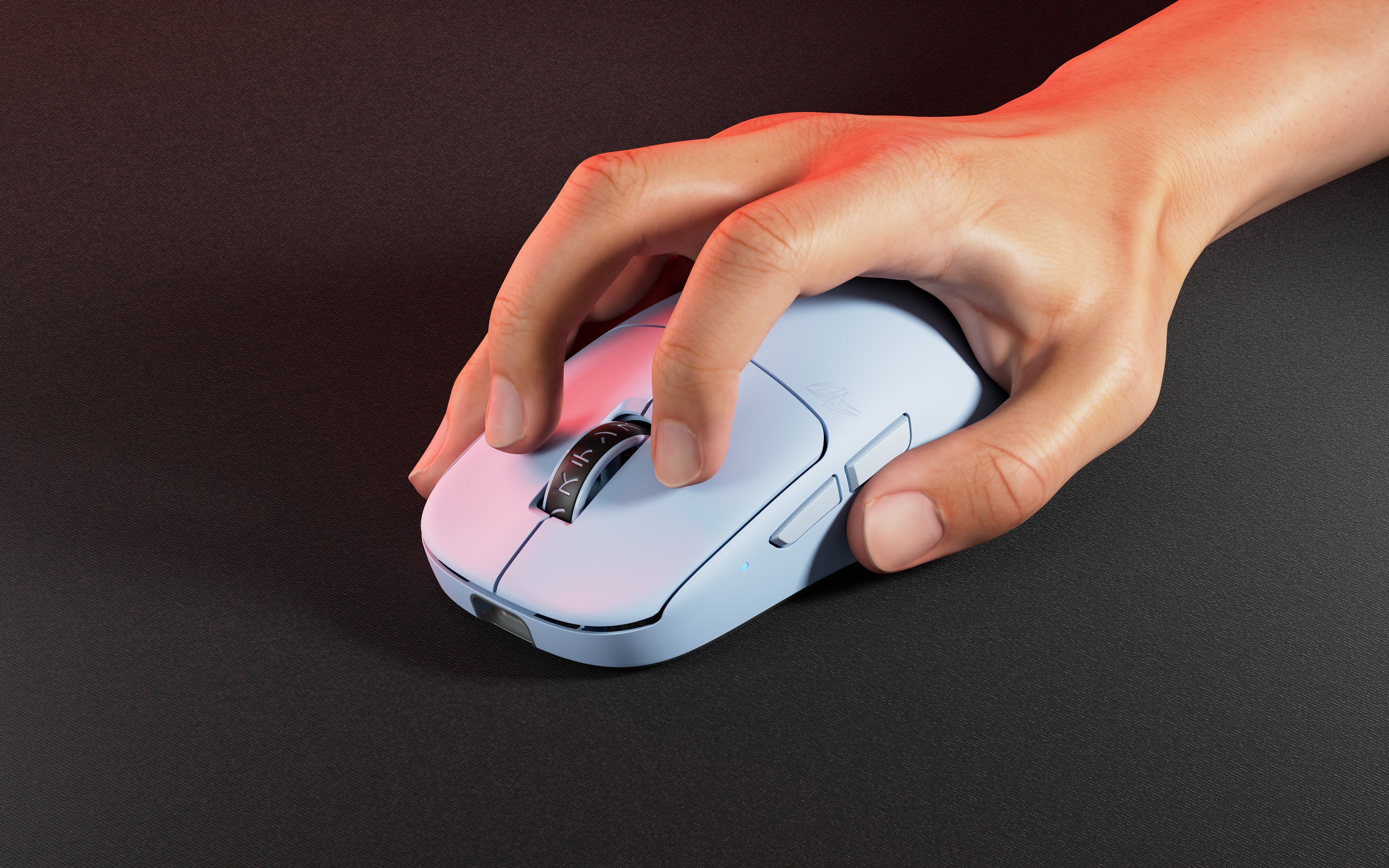 TenZ claw grip on TenZ 2.0 Misty Blue mouse