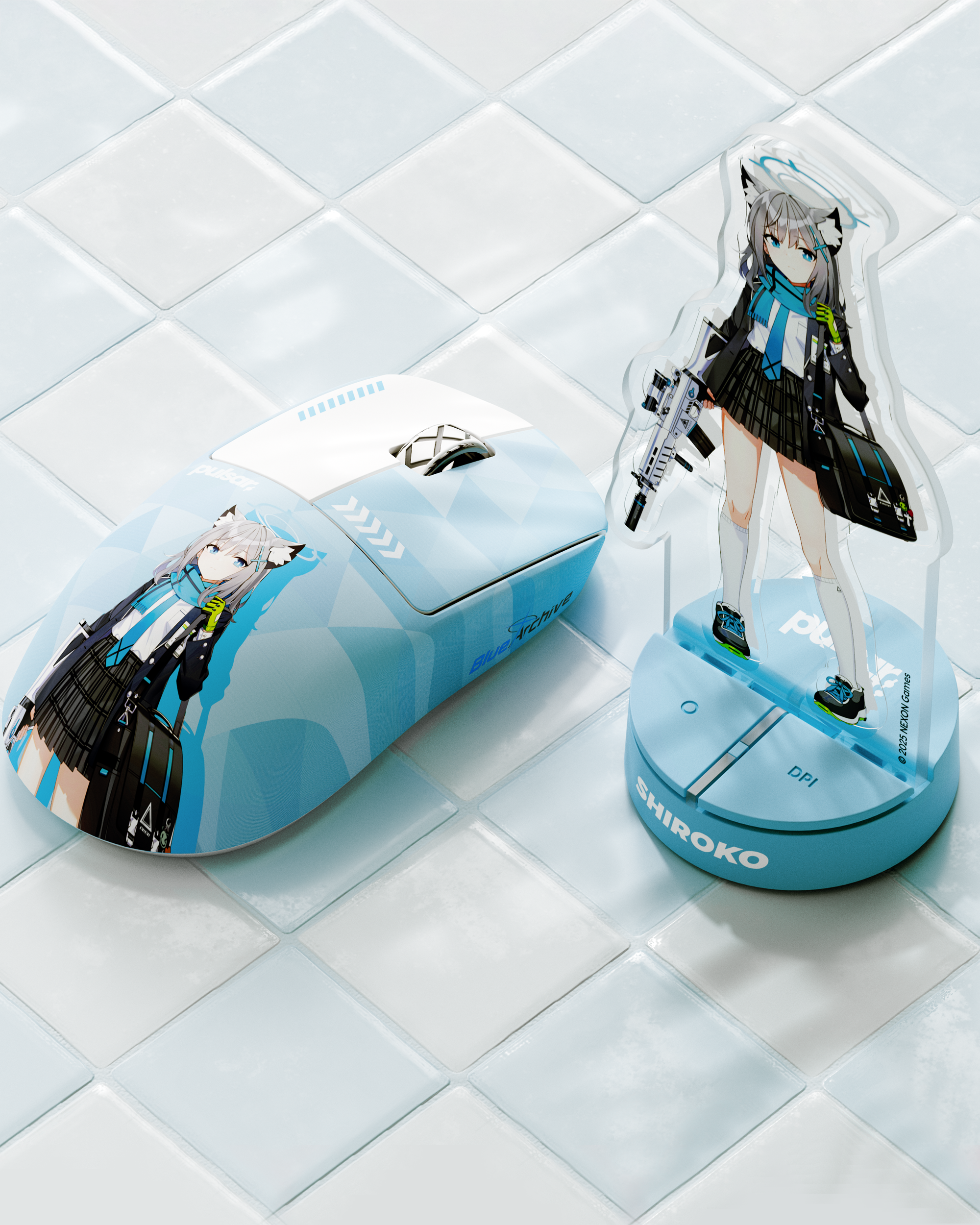 Pulsar x Blue Archive Collaboration Shiroko X2 CrazyLight Gaming Mouse
